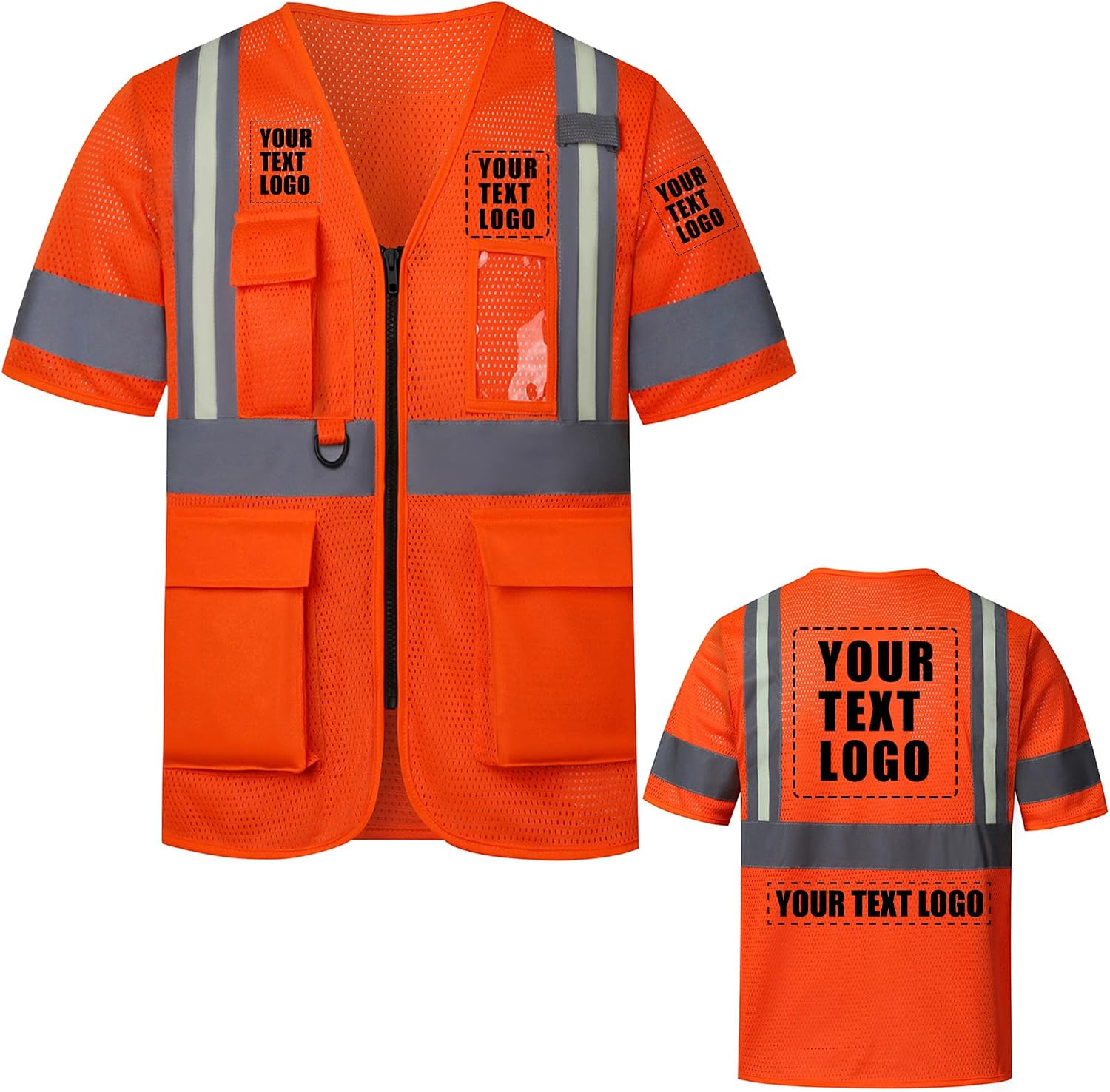 A-SAFETY High Visibility Reflective Safety Vest Customize Logo (XS-8XL)