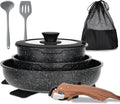 MAISON ARTS 10 Pcs Detachable Handle Induction Pots and Pans Set Non Stick