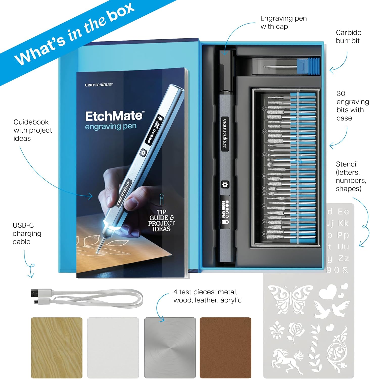 EtchMate Engraving Pen for Metal, Wood, Glass, Plastic & All Materials