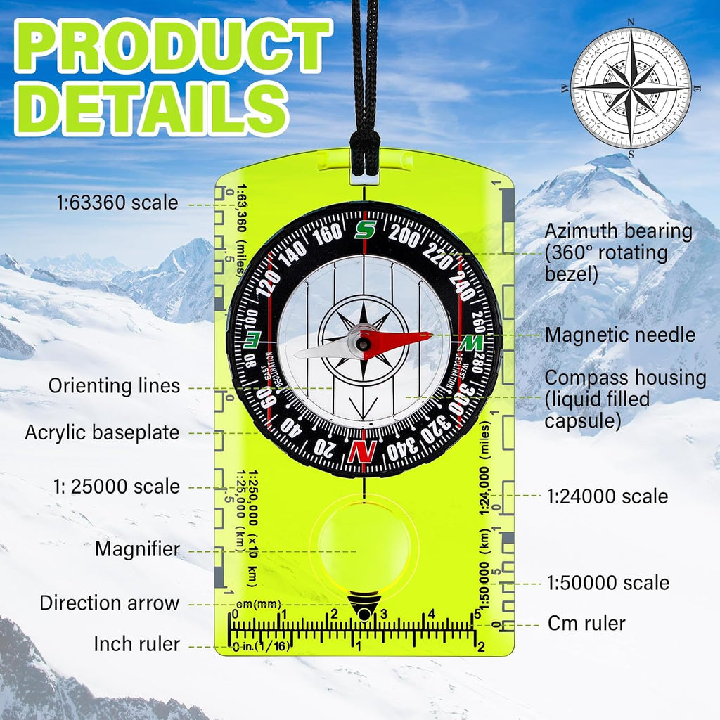 Geiserailie Acrylic Compass Bulk Orienteering Compass Hiking