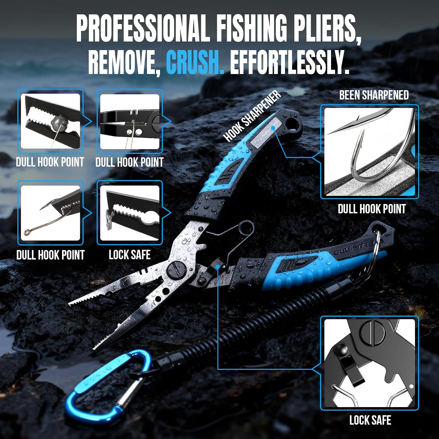 PLUSINNO Fishing Gear-Fishing Rod & Fishing Backpack, Fish Net,Tackle Box