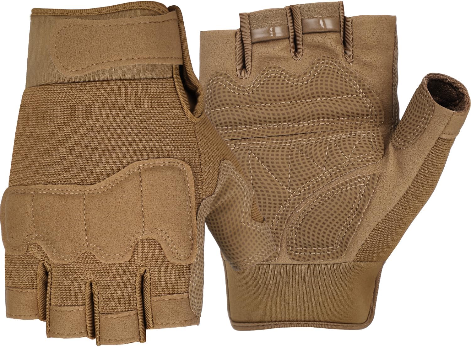 FIORETTO Fingerless Gloves for Men, Breathable Grip Palm Gloves for Motorcycle Riding, Driving, Cycling, Exercise, Workout, Climbing, Hiking and Outdoor Activities M210603