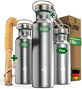 Blockhütte Vacuum Insulated Stainless Steel Water Bottle - 17 oz I Wide Mouth Metal Bottle for hot and cold drinks I BPA-Free I perfect for Travel, School I Kids, Adults, Water Canteen, Sports, flask