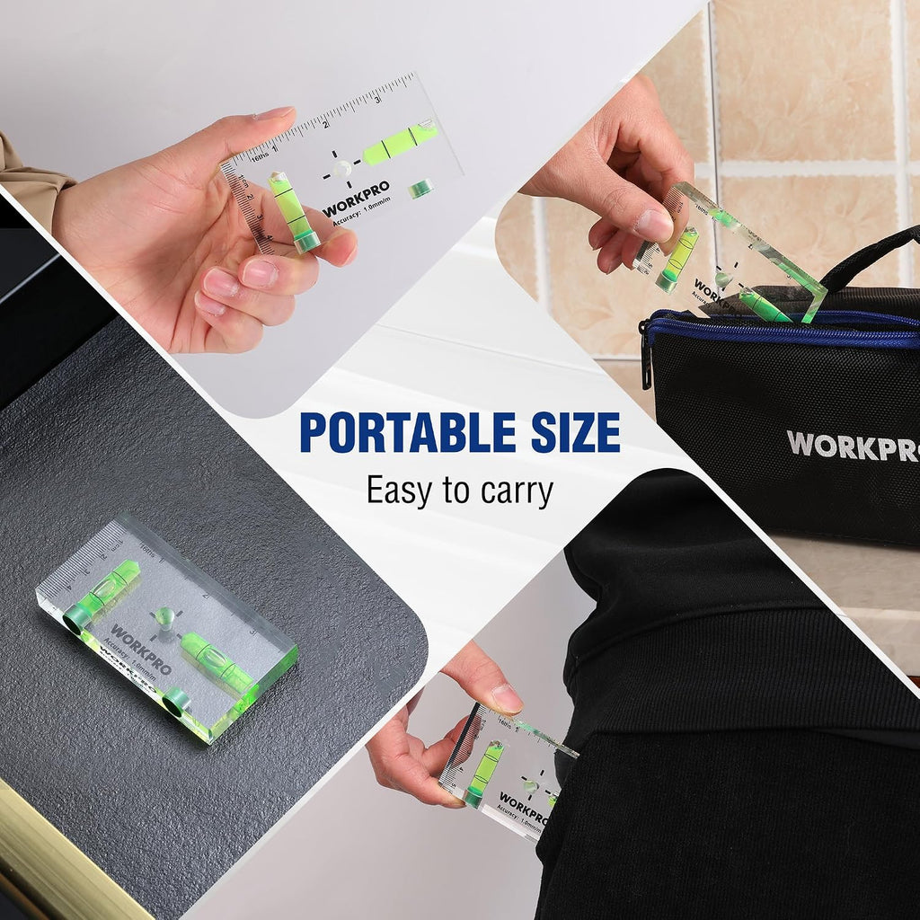 WORKPRO 3-3/4 Inch Mini Magnetic Pocket Level Tool
