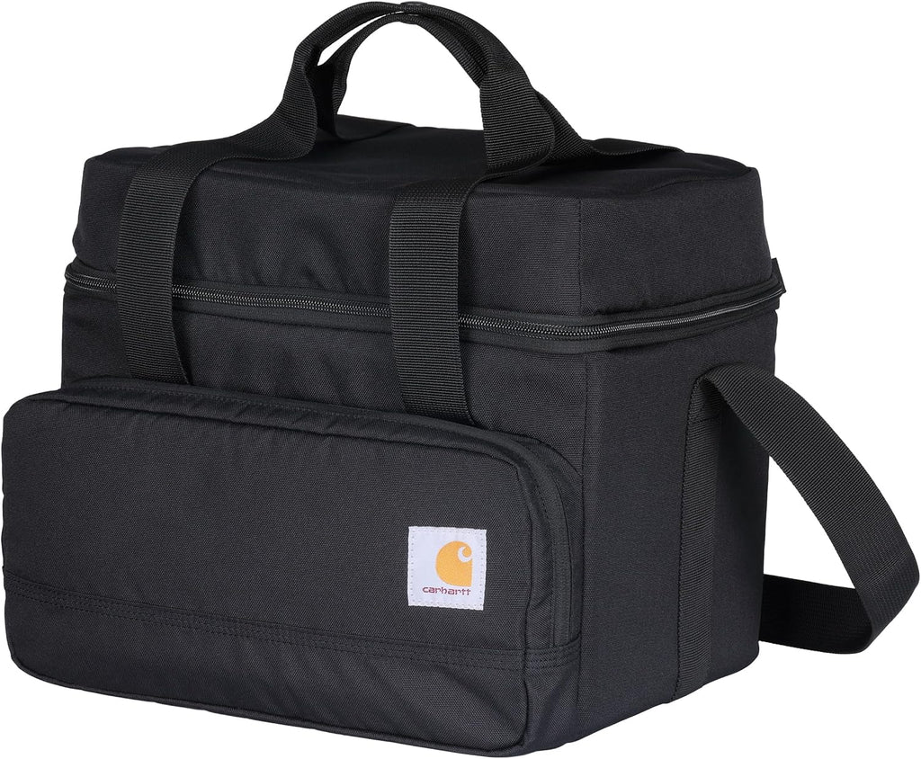 Carhartt Insulated Two Compartment Cooler, Durable Water Repellent Material W/Front Zippered Pocket for Camping, Beach & Travel
