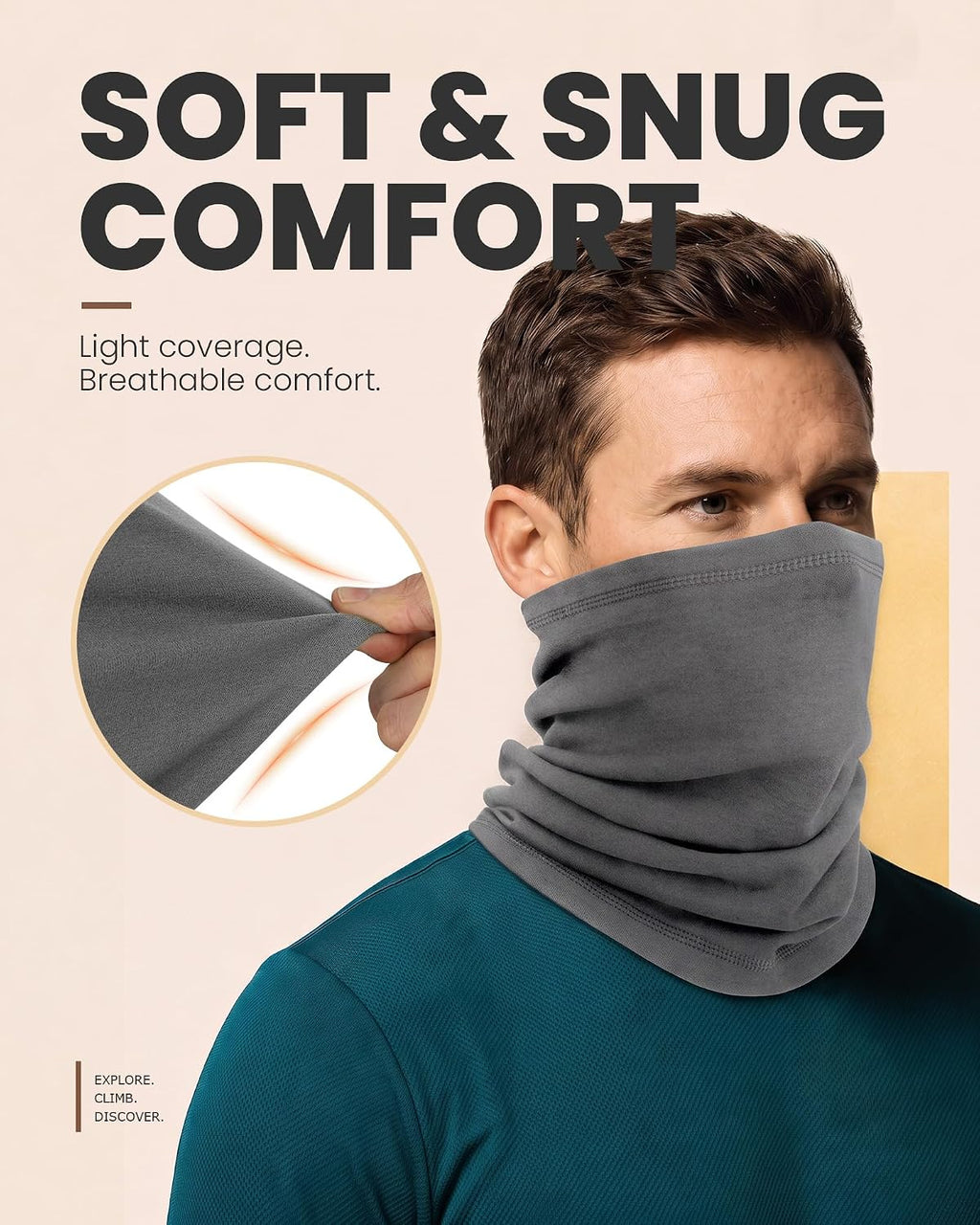 YANIKY Neck Gaiter Winter Neck Warmer for Men & Women Windproof Face Mask for Cold Weather Breathable Ski Face Cover Scarf