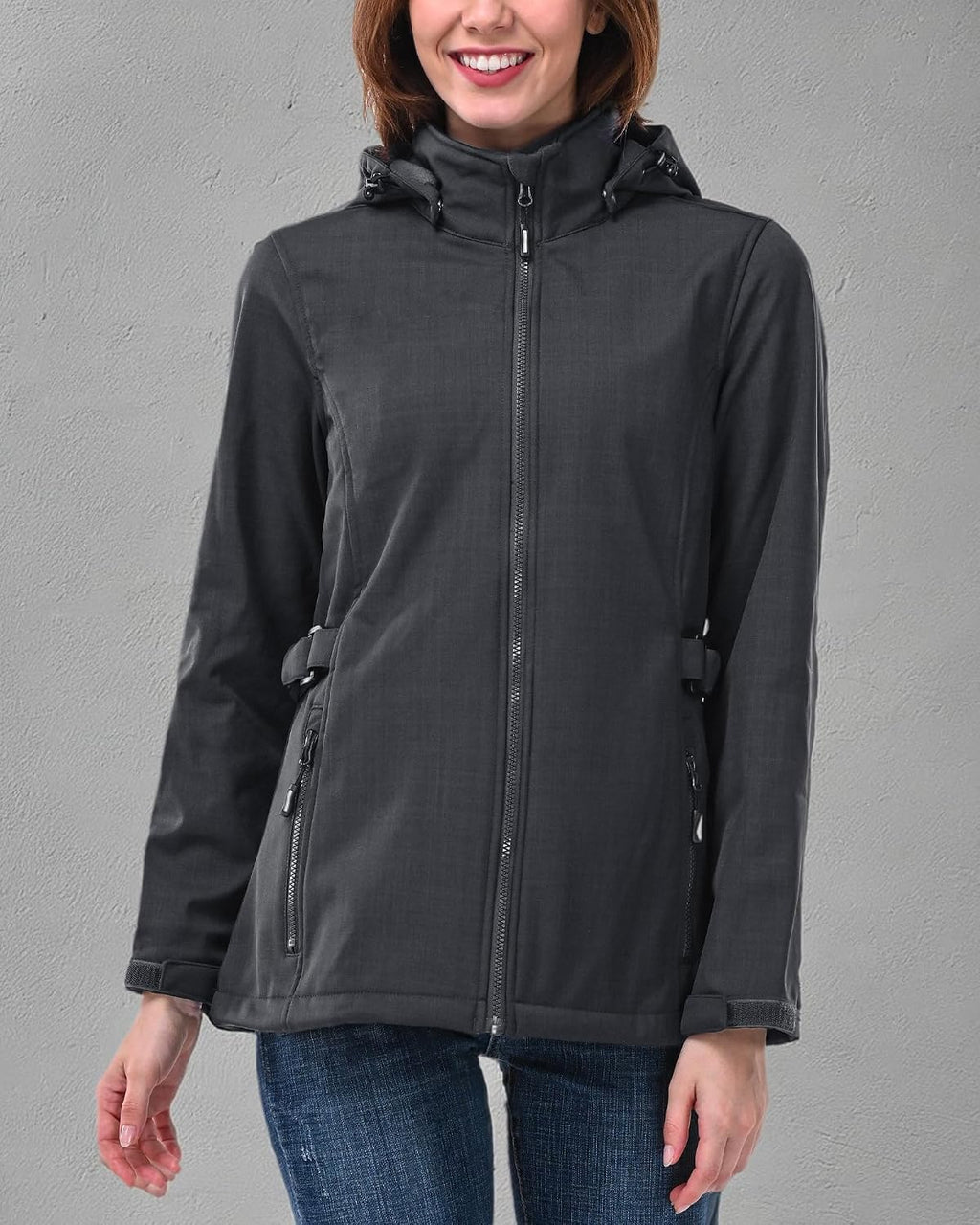 Outdoor Ventures Women's Fleece Lined Rain Jacket Waterproof Softshell Coat