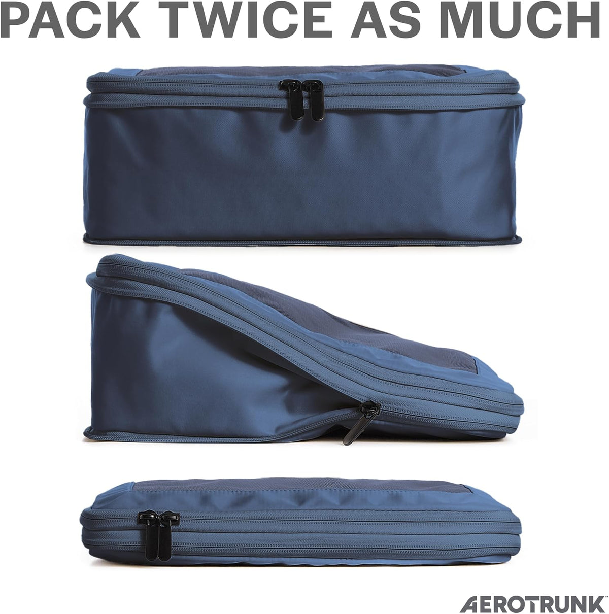 Aerotrunk Compression Packing Cubes for Travel, 4-Pack, Dark Blue