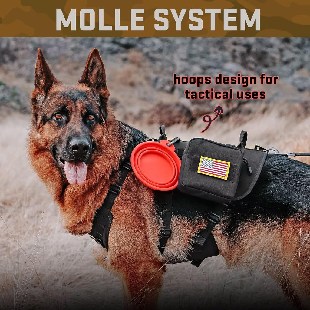 Forestpaw Tactical Dog Harness for Medium Dogs,Service Dog Vest,M,Black