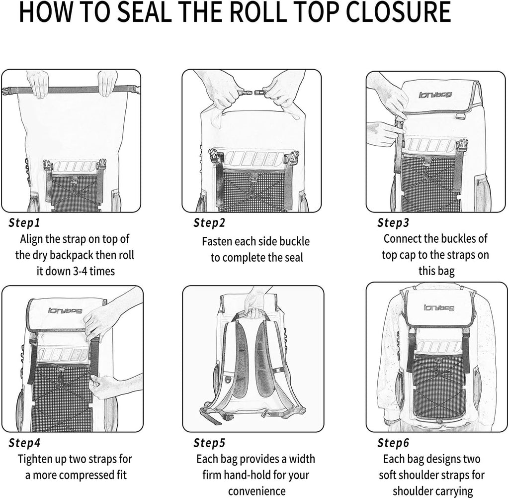 IDRYBAG Waterproof Backpack for Men 25L/45L, Dry Bags Kayak, Dry Backpack Camping Hiking