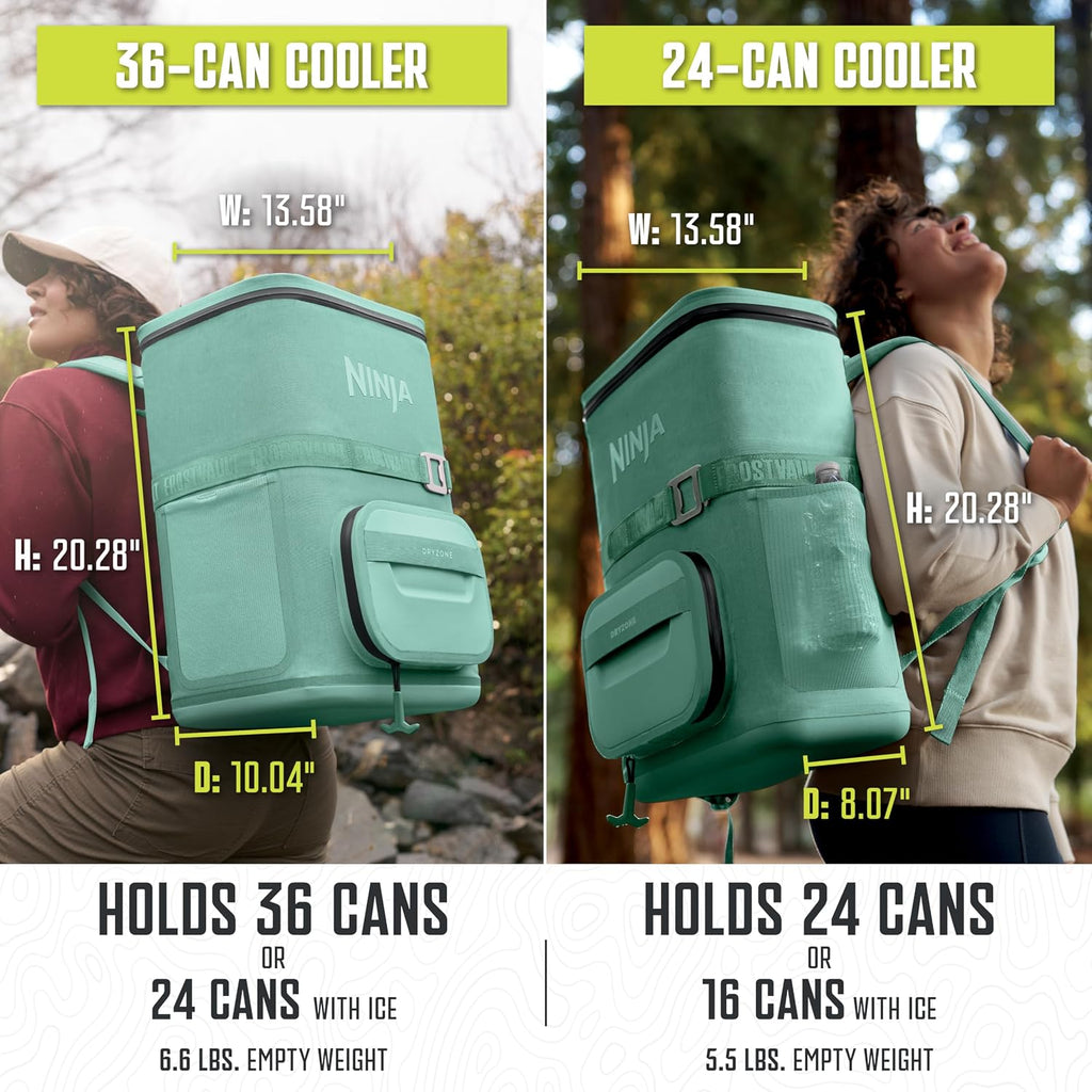 Ninja FrostVault™ Go XL Soft Backpack Cooler, Dry Storage, Cactus Green