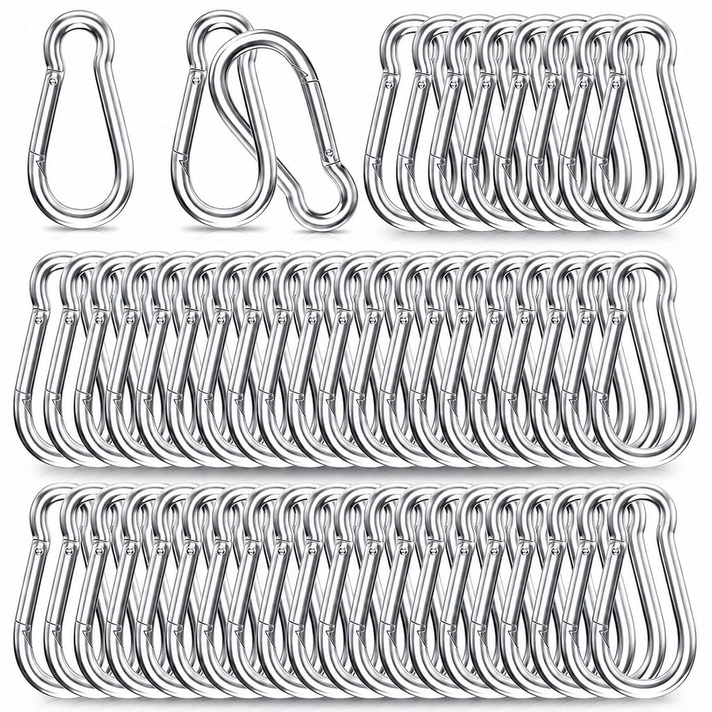 50PCS Carabiner Clip,Heavy Duty Spring Snap Hook,2IN(M5)