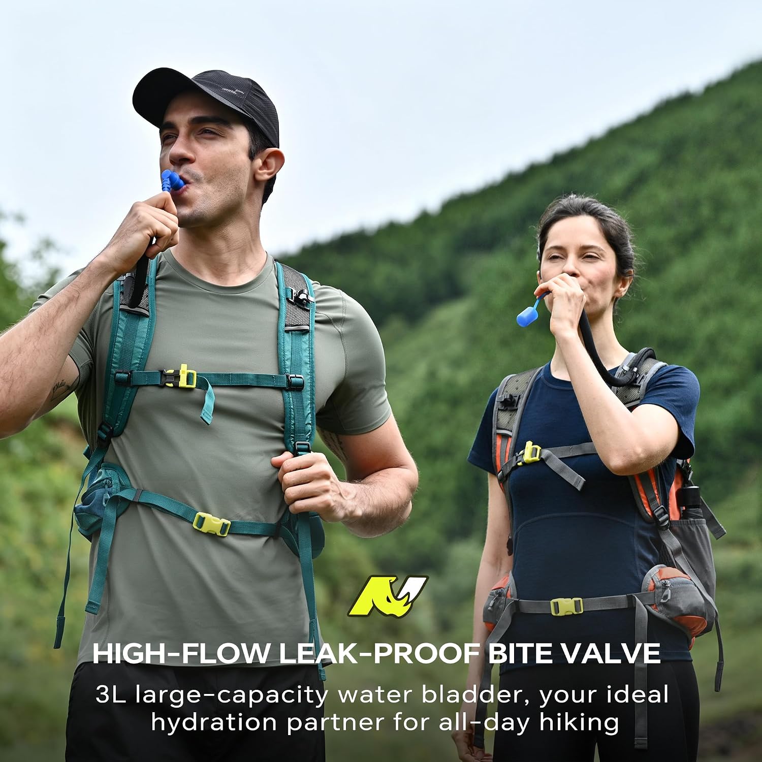 N NEVO RHINO Hydration Backpack, 18L Hiking Backpack with 3L Water Bladder