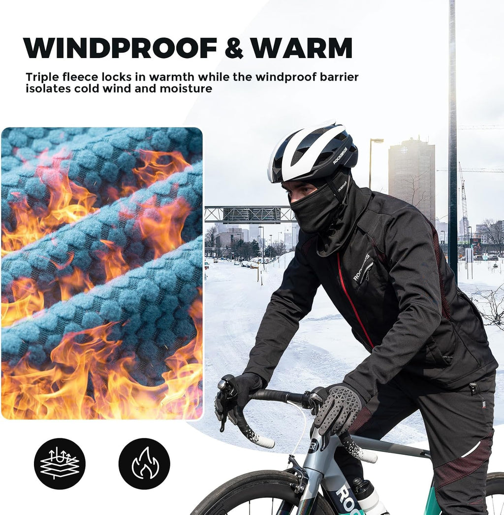ROCKBROS Winter Cycling Pants for Men Windproof 3-Layer Warmth Road Bike