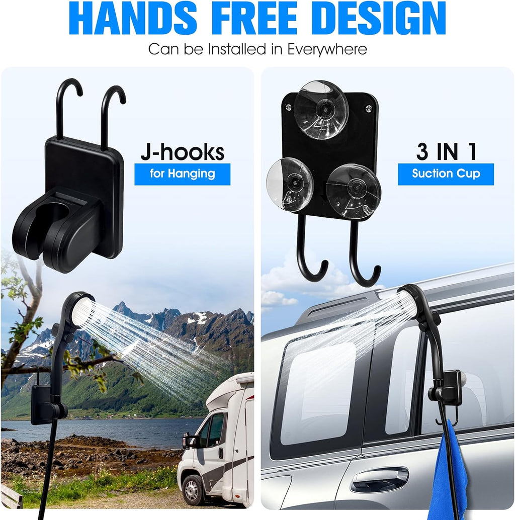 Portable Shower with 2000W Heater 6000Mah Portable Heated Shower