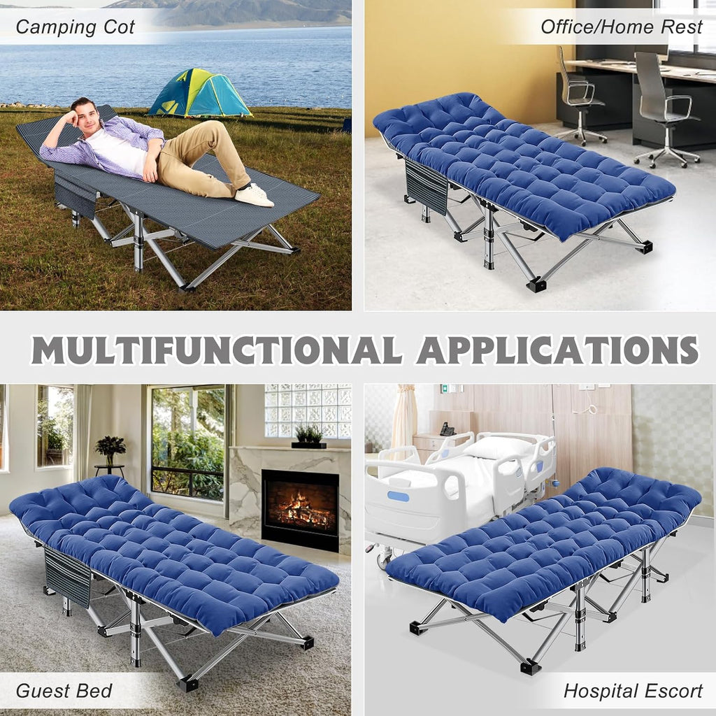 ABORON Camping Cot for Adults, 28 in Wide Folding Bed with Mattress