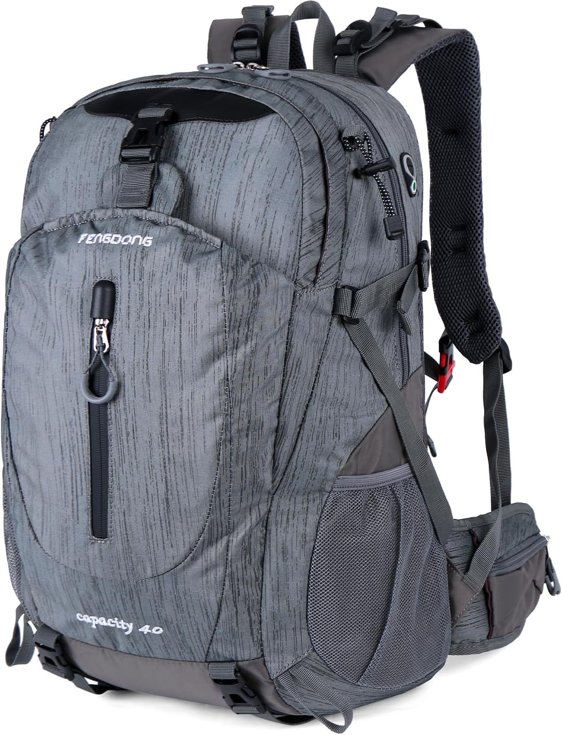 FENGDONG 40L Waterproof Lightweight Hiking,Camping,Travel Backpack for Men Women Purple