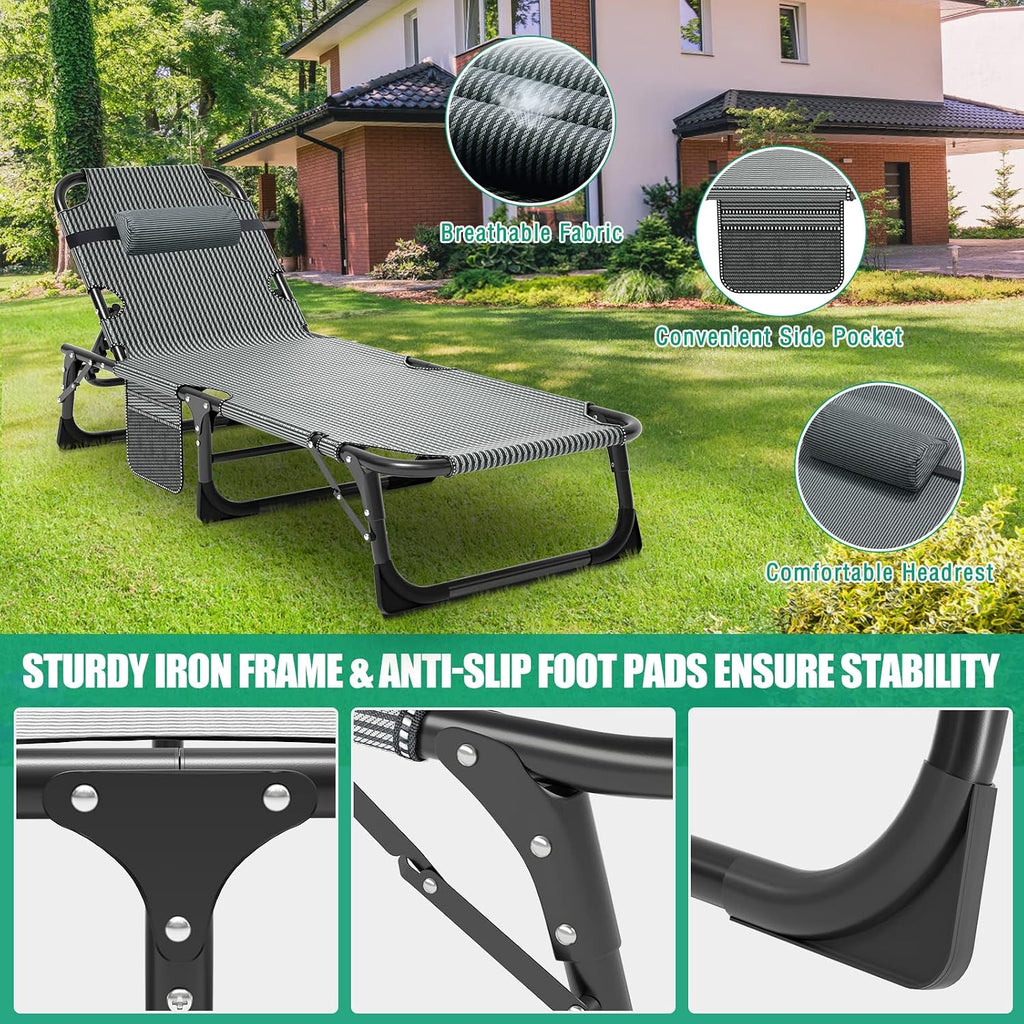 LILYPELLE Portable Folding Camping Cot with Mattress and Pillow for Adults
