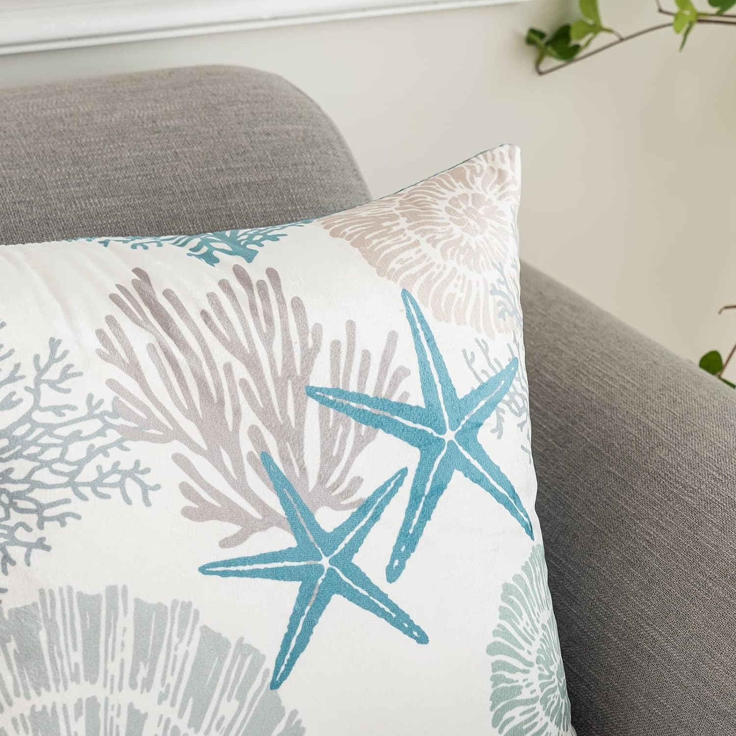 Tritard Coastal Pillow Covers Set of 2, 18x18, Blue