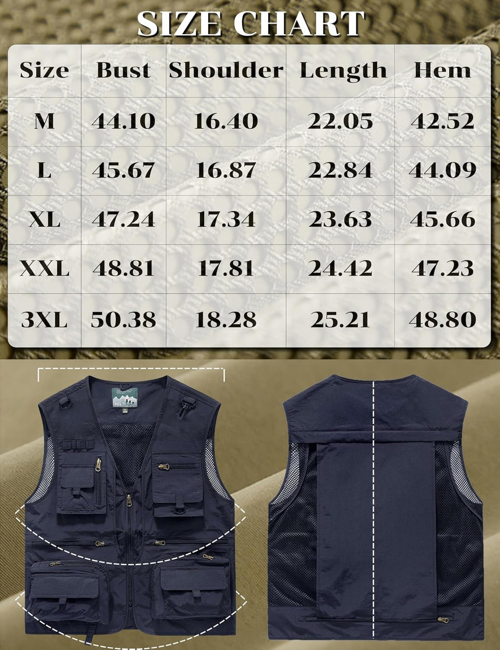 Men's Lightweight Mesh Fishing Vest Utility Outdoor Multi-Pocket Hunting Cargo Vest