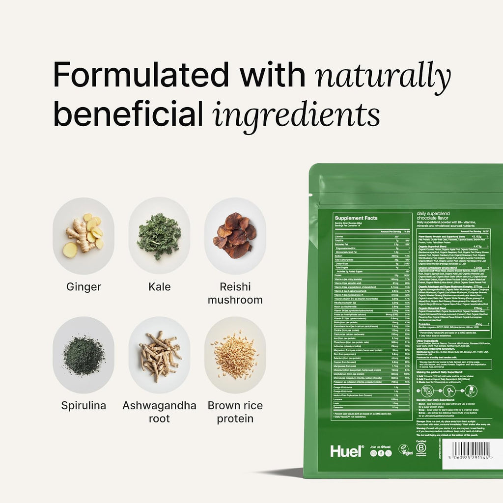 Huel Daily Superblend Chocolate Powder | 25g Plant Based Protein