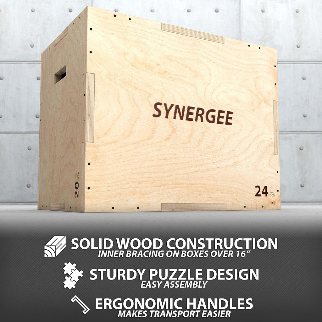 Synergee 3 in 1 Wood Plyo Box – Multiple Sizes