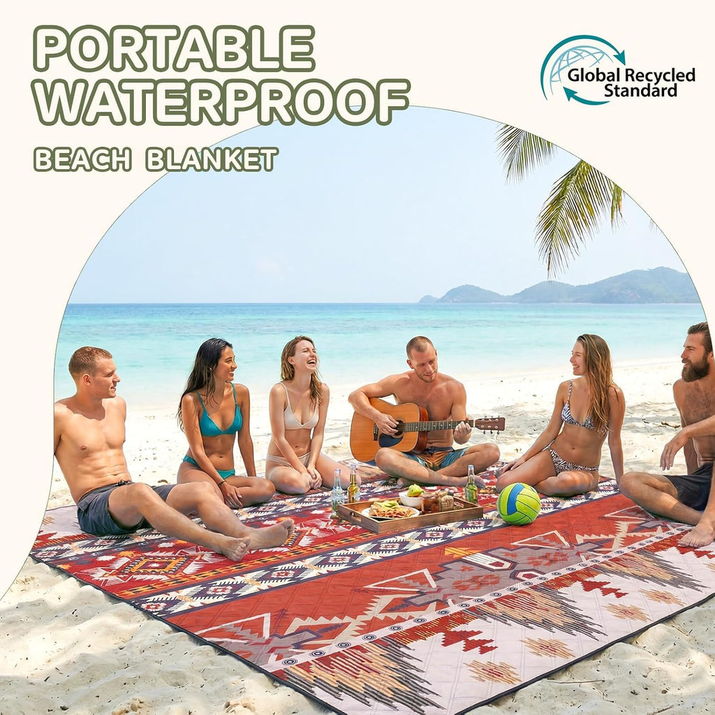 Waterproof Picnic Blanket Outdoor Camping Beach Mat Outside Rug Tent Floor Carpet Extra Large Foldable Sandproof Car Essential Roadtrip Gadget Rv Accessories Glamping Gear Must Haves Hiking Stuff Gift