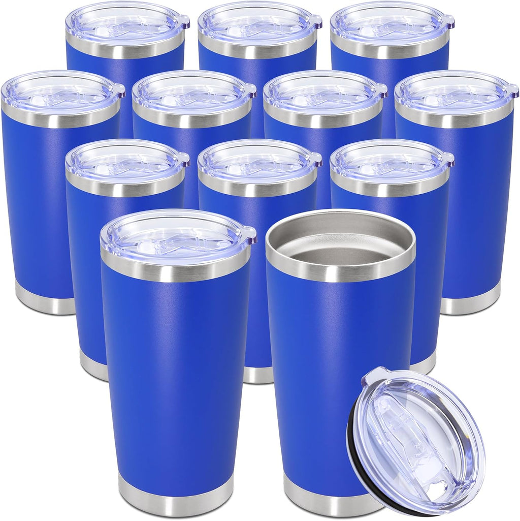 20oz Tumbler Stainless Steel Tumbler Coffee Tumbler with Lid Dark Blue, 12P