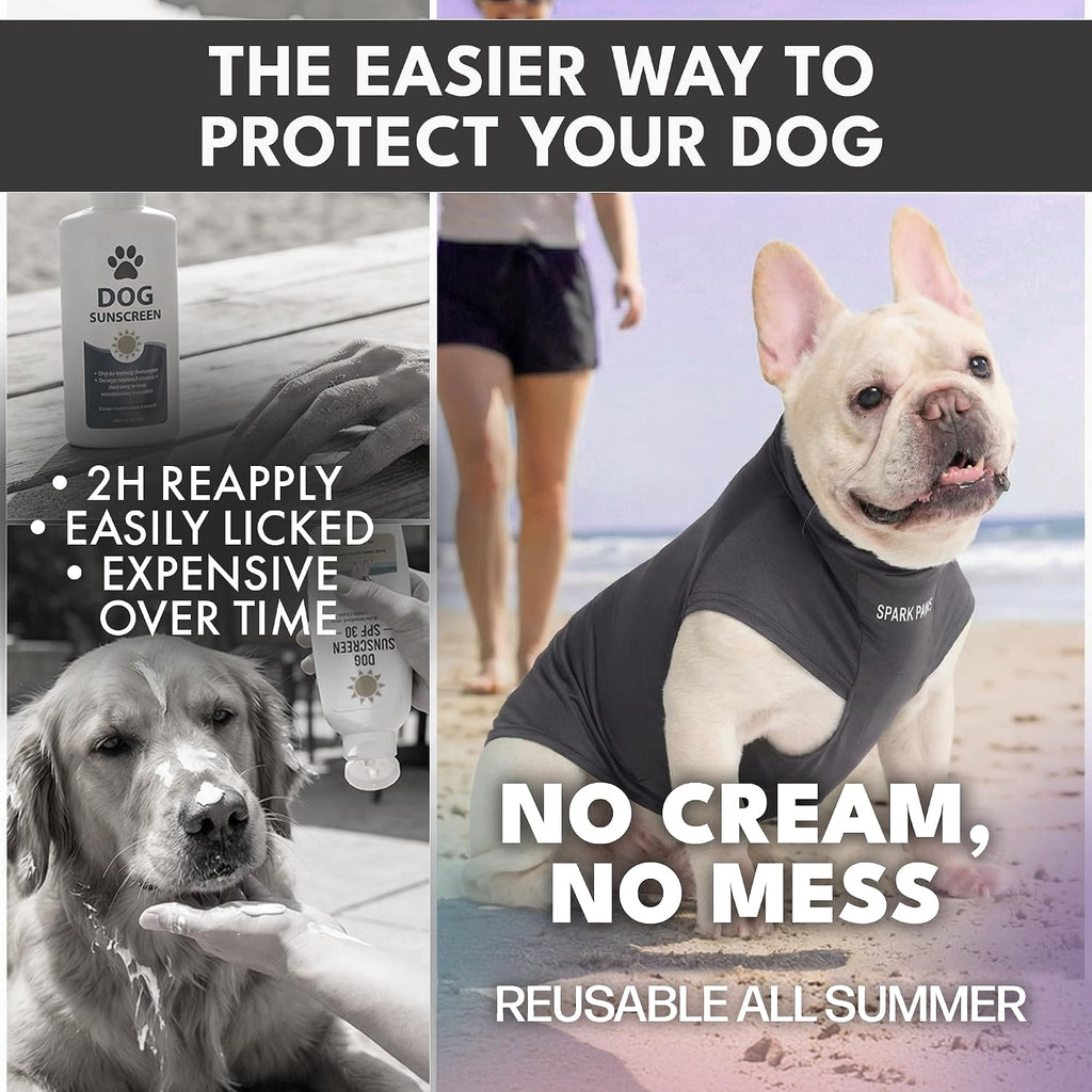 Spark Paws Sunblock Dog T-Shirt, SPF 30 UV Sun Protection, Summer Cooling
