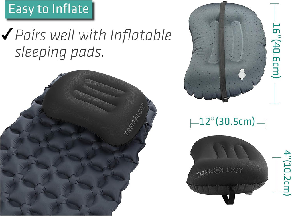 TREKOLOGY Aluft 2.0 Small Inflatable Camping Pillow for Backpacking, Travel