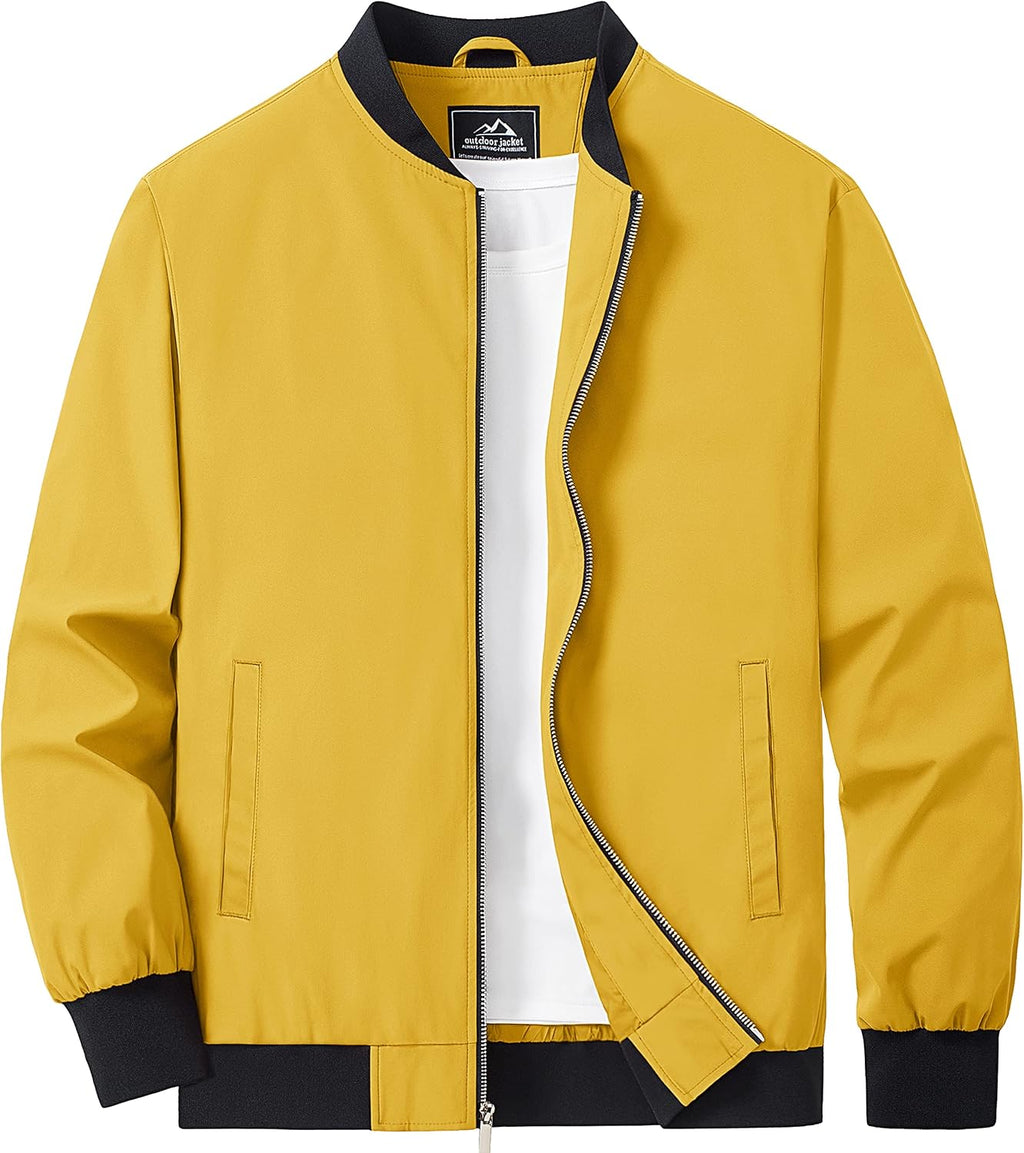 MAGCOMSEN Men's Bomber Jacket Lightweight Full Zip Windbreaker Jackets