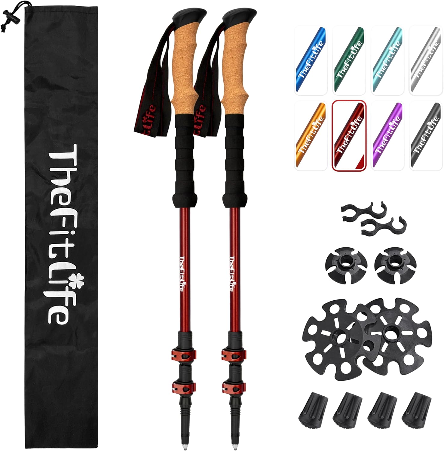 TheFitLife Durable 7075 Aluminum Trekking Poles, Walking Sticks for Hiking