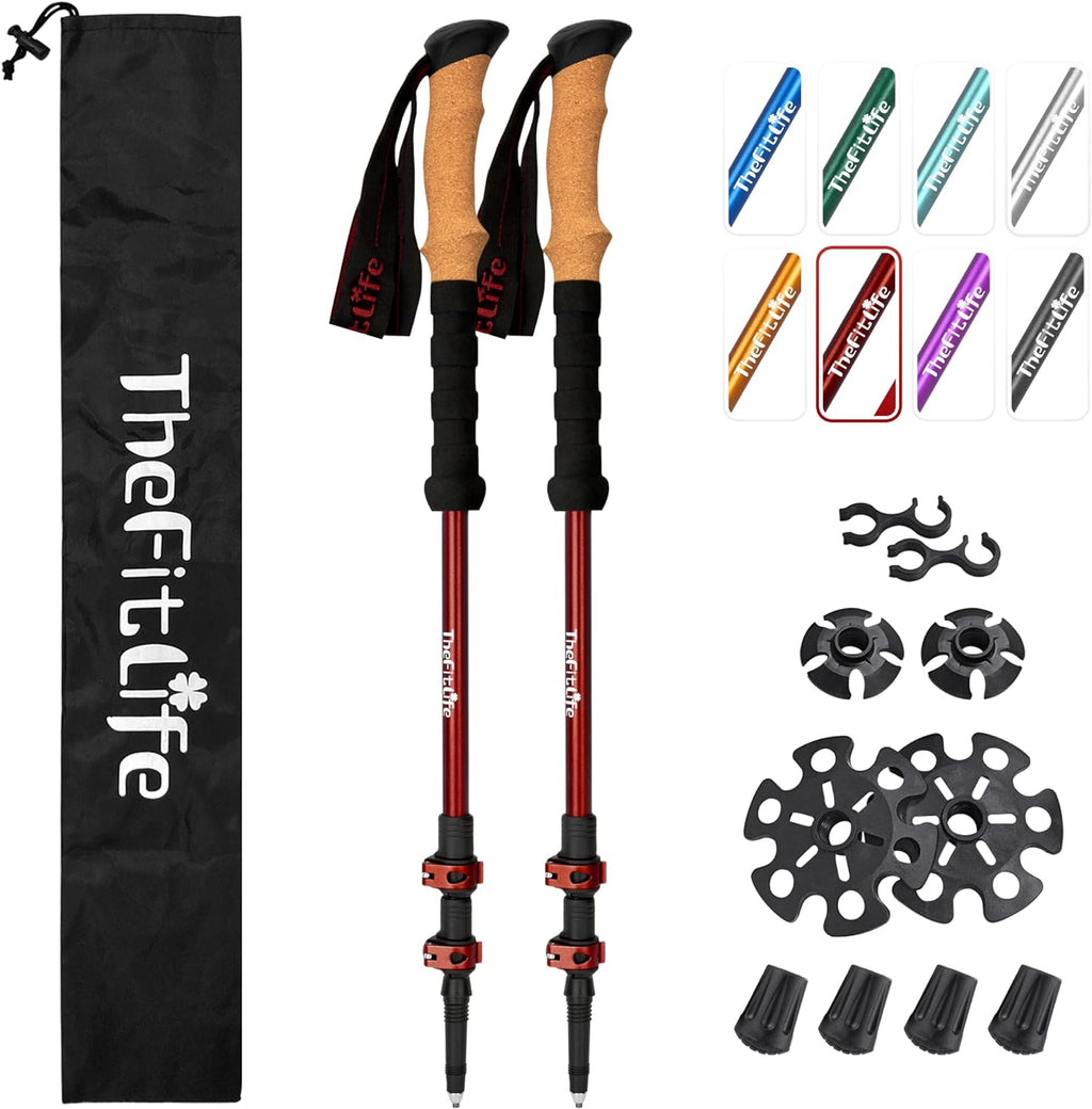 TheFitLife Durable 7075 Aluminum Trekking Poles, Walking Sticks for Hiking