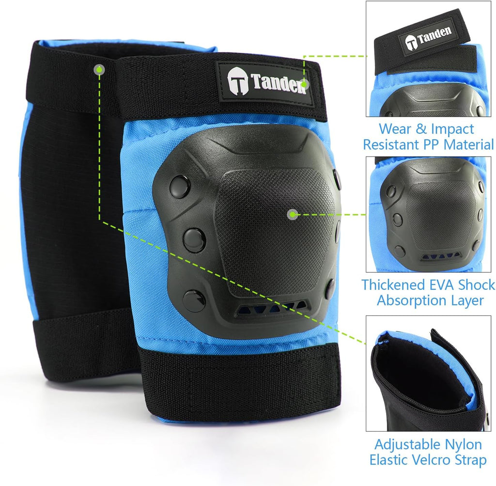 Tanden Skate Protective Gear Adult Knee Pads and Elbow Pads Set Wrist Guard