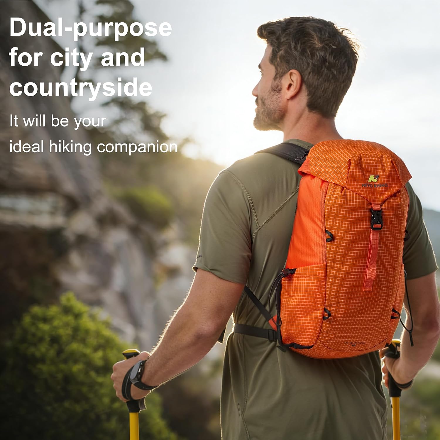 N NEVO RHINO 16L Hiking Backpack, Lightweight Daypack for Men Women