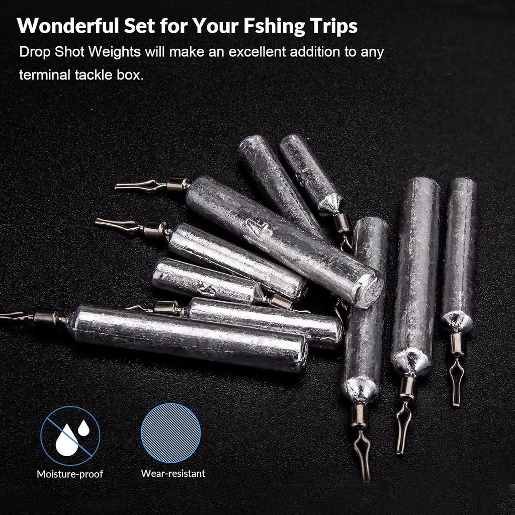 THKFISH Fishing Weights Sinkers Set, 28PCS Fishing Sinker Drop Shot Weights Kit,Drop Shot Rig Wacky Hooks for Saltwater Freshwater Bass Fishing