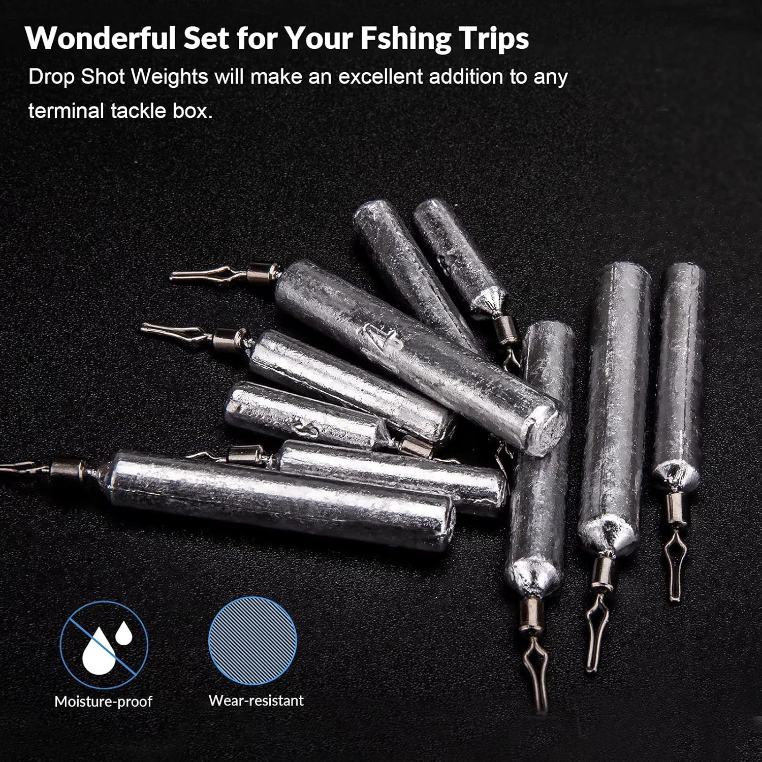 THKFISH Fishing Weights Sinkers Set, 28PCS Fishing Sinker Drop Shot Weights Kit,Drop Shot Rig Wacky Hooks for Saltwater Freshwater Bass Fishing