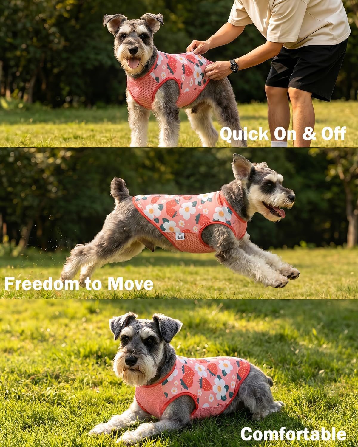 CuteBone Mesh Panel Dog Tank Top - Breathable Dual-Fabric Pet Vest Lightweight Summer Small Dog Shirts - Keep Your Pets Cool, Sun-Protected Outdoors