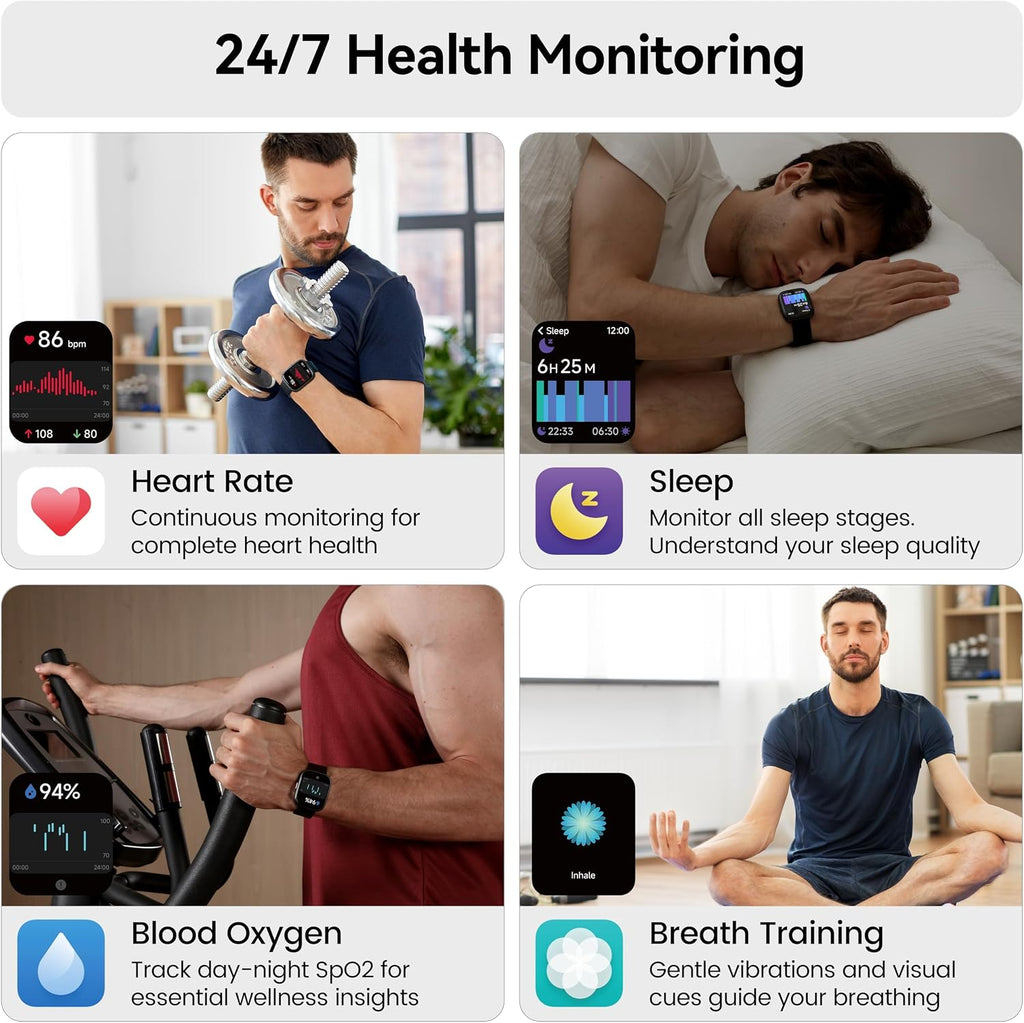 Smart Watch with Alexa Built-in, 1.83" HD Bluetooth Calling Fitness Tracker