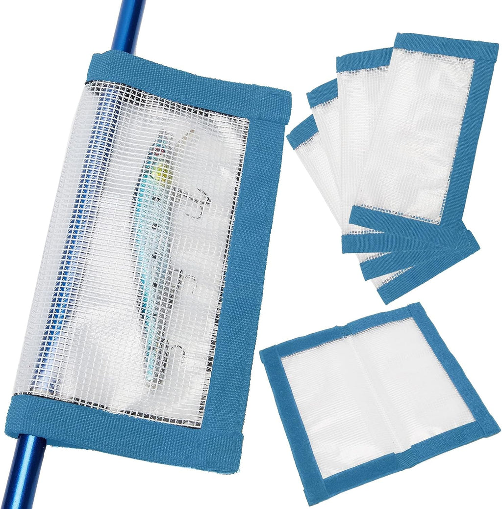 Fishing Lure Wrap for Rod, Tangle-Free Safety Hooks Cover, Secure Protectors Holder Storage for Various Bait (Orange - 4PK)