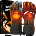 Heated Gloves, Rechargeable Heated Gloves for Men Women, Waterproof Electric Heating Ski with Touchscreen for Cold Weather Motorcycle Skiing Snowboarding Hiking Hunting Gifts