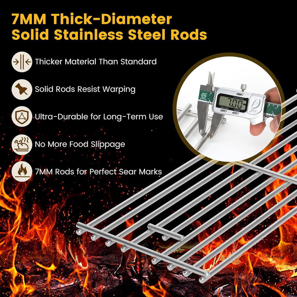 Grill Replacement Parts Compatible with Bull Grill 26038 26039 47628 47629 87048 87049 BBQ Grill, 16517 Cooking Grate 16521 16631 Flame Tamer 16520 16670 Heat Shield 16516 35717 Burner Kit with Grates