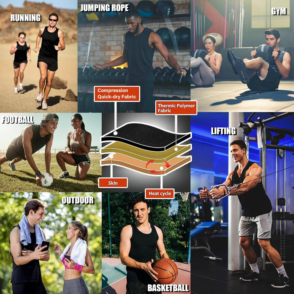 Sauna Vest for Men Waist Trainer, Sleeveless Mens Sweat Sauna Suit Shirt Compression Tank Top