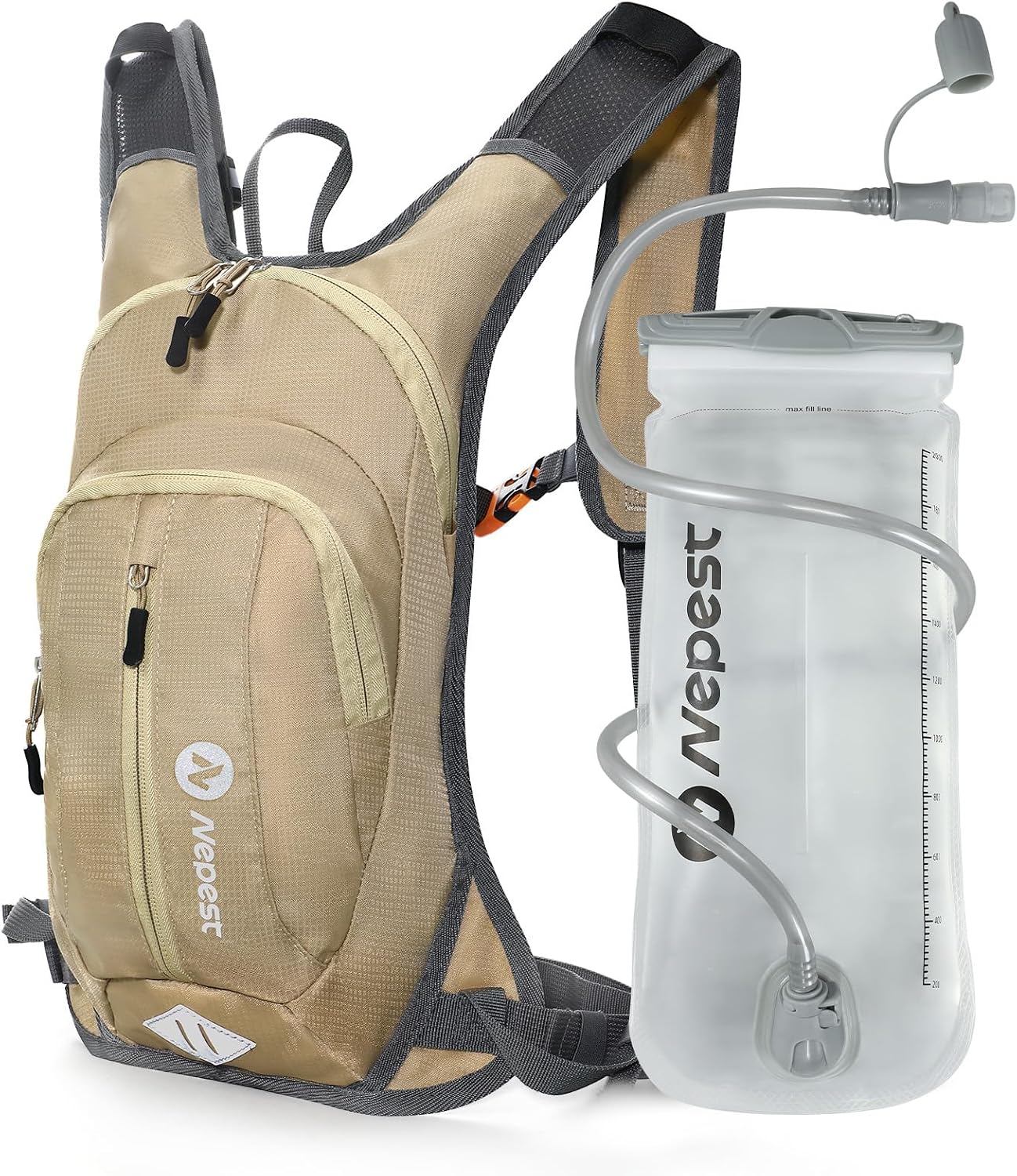 Nepest Hydration Pack Backpack with 2L Water Bladder Reflective Lightweight