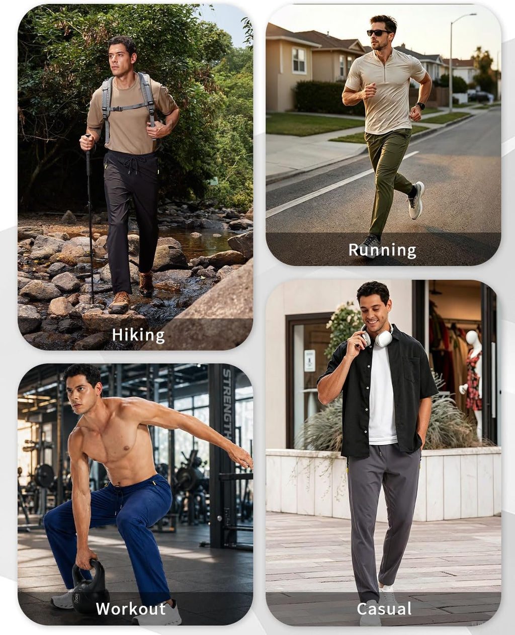 Men’s Lightweight Hiking Pants Quick Dry Workout Sweatpants