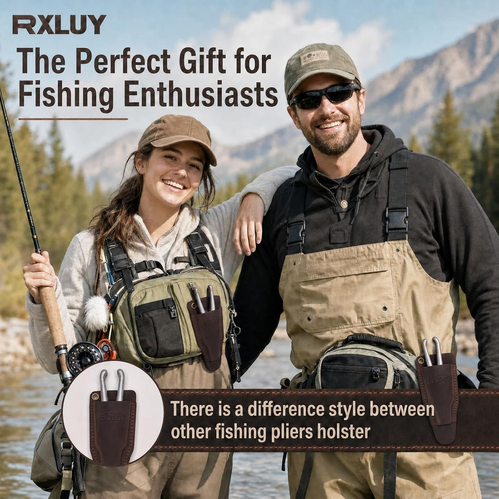 Fishing Pliers Holster with Retractable Lanyard (Camel)