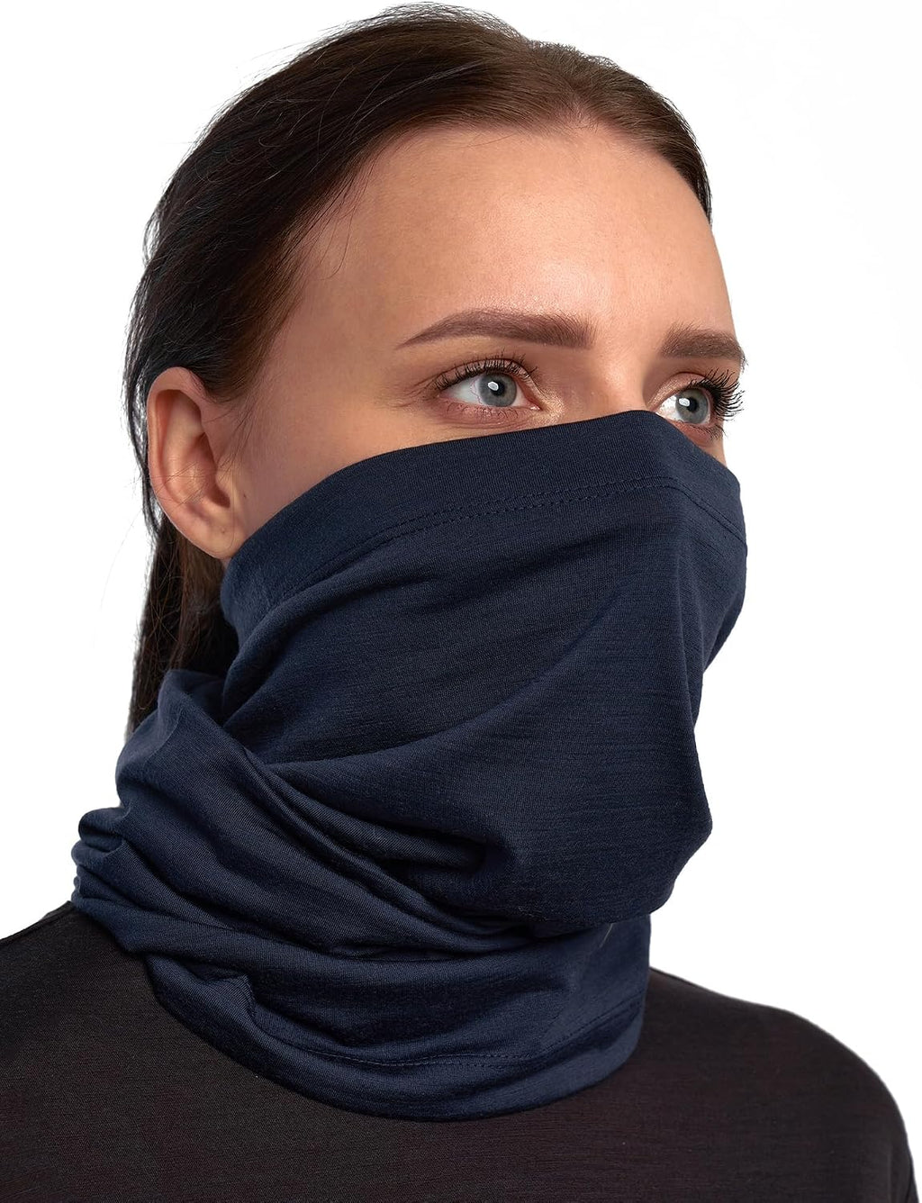 100% Merino Wool Neck Gaiter, 17.5um Face Mask, Unisex Neck Warmer 1-2 Pack