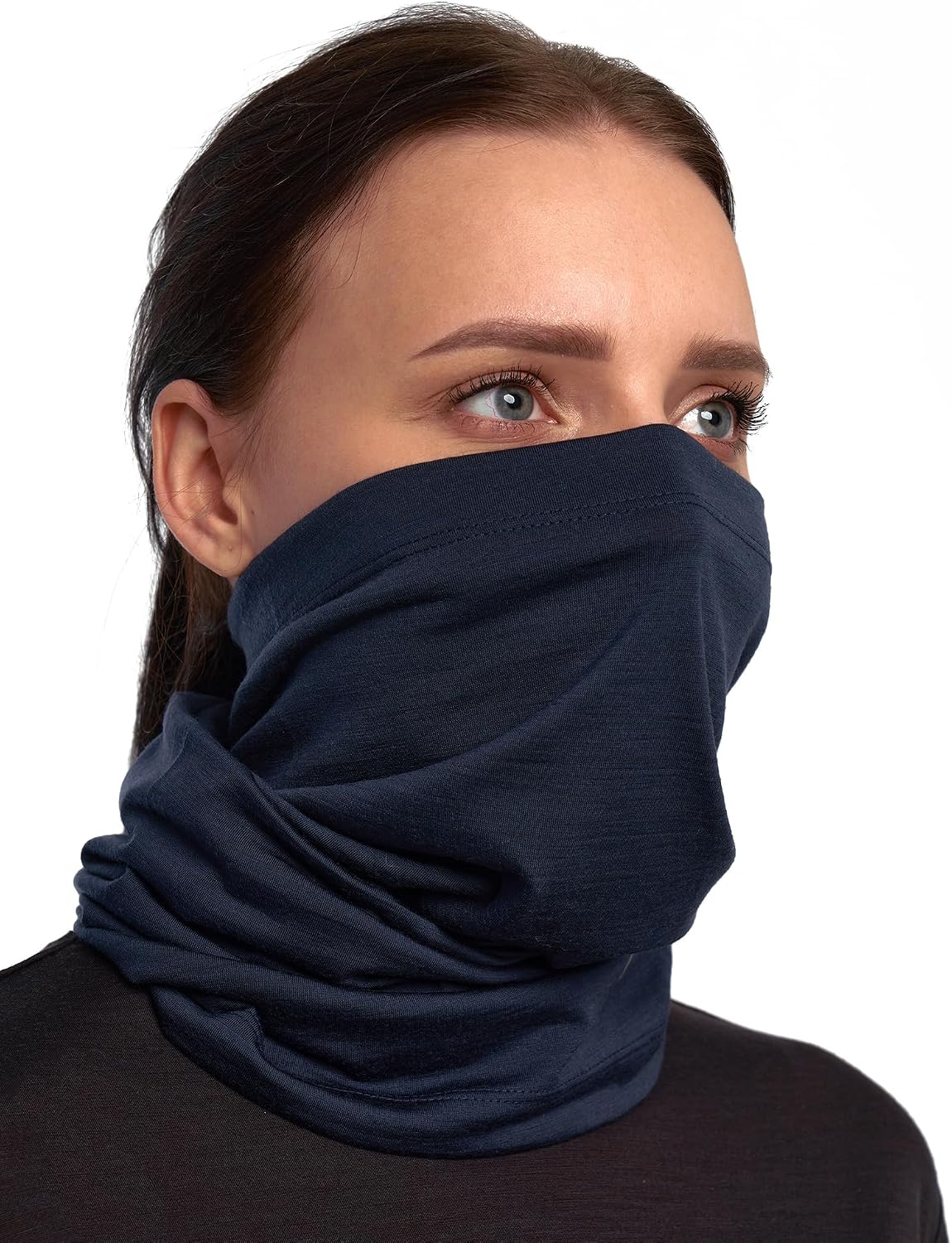 100% Merino Wool Neck Gaiter, 17.5um Face Mask, Unisex Neck Warmer 1-2 Pack