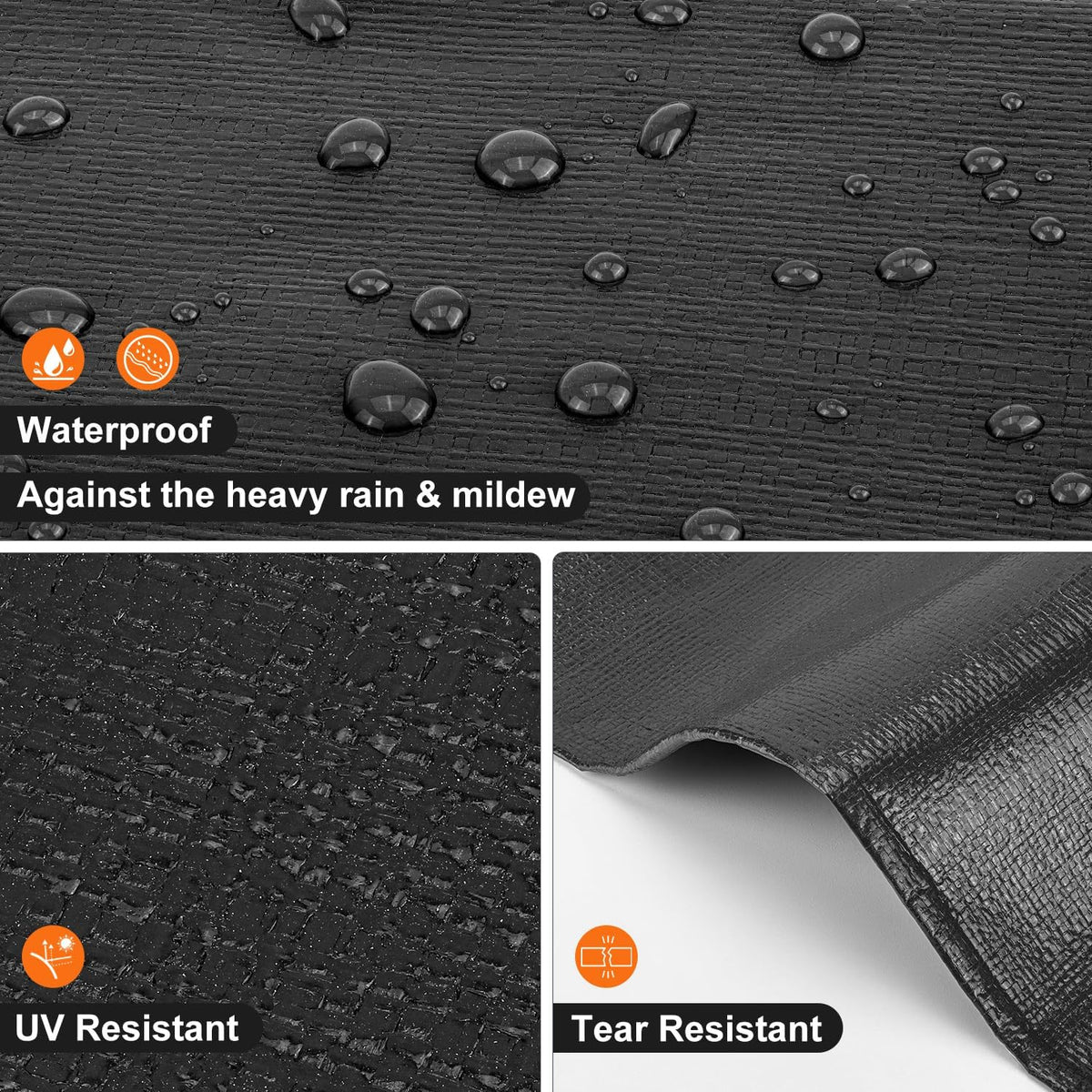 Tarp 12x14 Feet, 12 Mil tarps Heavy Duty Waterproof, Black