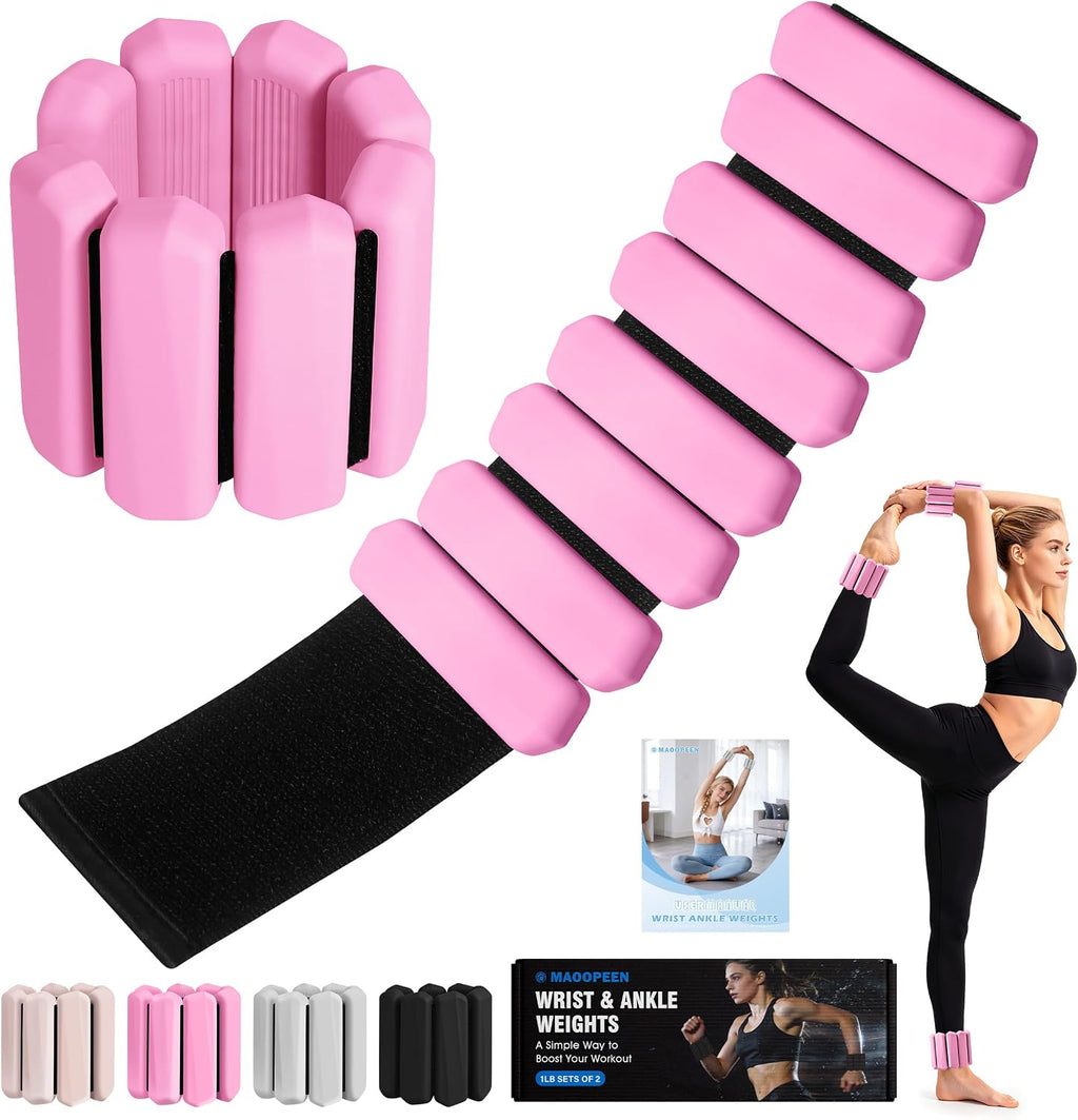 Wrist Weights Set of 2 (1 lb Each), Ankle Weights for Women & Men